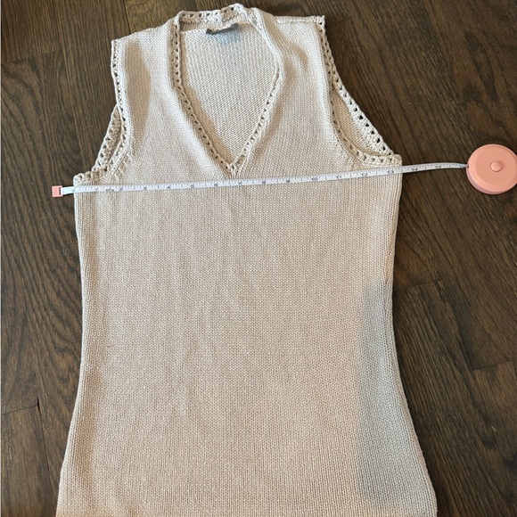 Ann Taylor Beige Knit Sleeveless Silk Sweater Top - Picture 5 of 6